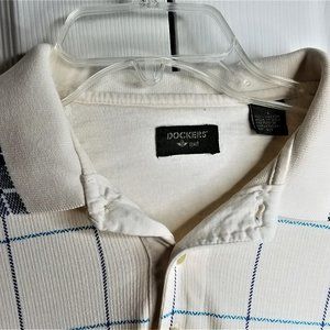 Men's Dockers Golf Men's Sz Large  Multi Color Checks Pattern Short Sleeve 100%